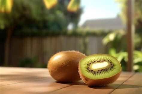 Premium AI Image | A kiwi fruit cut in half