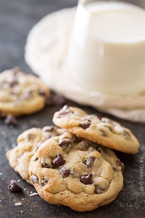 Salted Chocolate Chip Cookies - The Chunky Chef