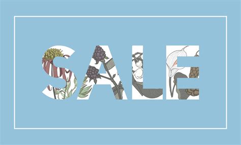 Illustration of sale word decorated with flowers - Download Free ...