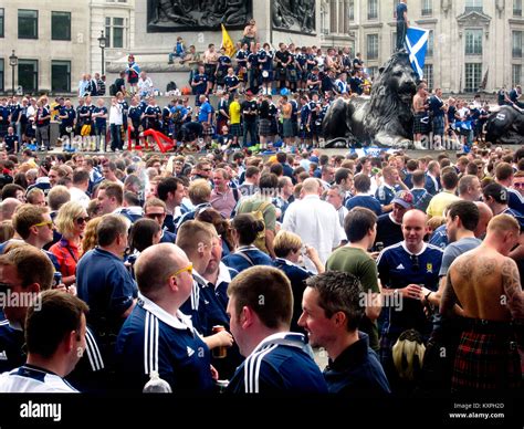 The Tartan Army in London Stock Photo - Alamy