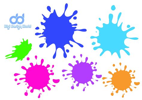 Paint Splatter SVG Bundle Paint Splash Clip Art Digital Paint Splats ...