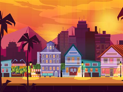 Night City Game Background by 2d vill on Dribbble