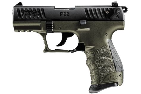 Shop Walther P22Q Military 22LR Rimfire Pistol with OD Green Frame for ...