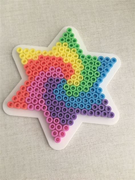 Hama beads “star” - - #beads #Hama #MachineQuilting #PerlerBeads # ...