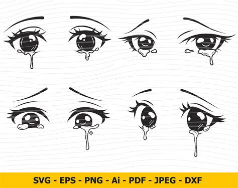 Anime Eye Svg, Cartoon Eyes Svg, Eyes Clipart, Crying Eyes Svg ...