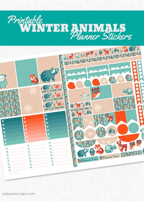 Winter Animals Planner Stickers – Pepper Scraps Printables