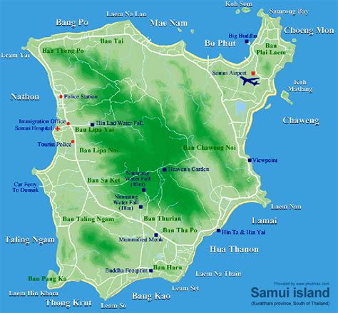 Large Map of Koh Samui Thailand-Samui Island map