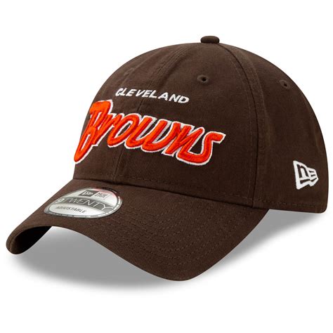 Men's New Era Brown Cleveland Browns Retro Script II 9TWENTY Adjustable ...