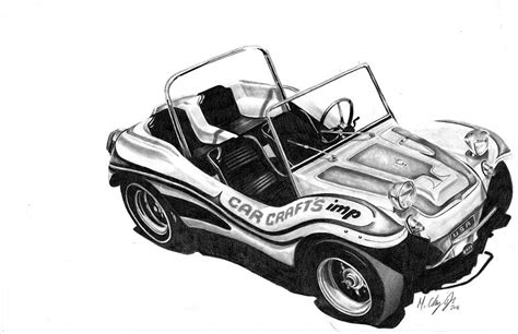 EMPI Imp Dune Buggy Drawing by Mickey Chaney - Fine Art America