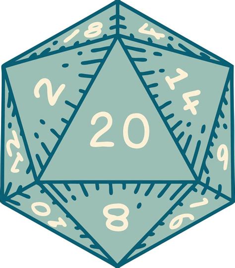 iconic tattoo style image of a d20 dice 12074170 Vector Art at Vecteezy