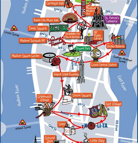 New York Attractions Map download tourist map nyc major tourist ...