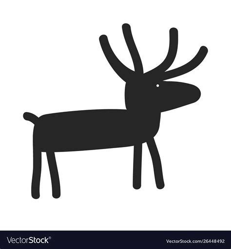 Deer silhouette cartoon funny and simple Vector Image