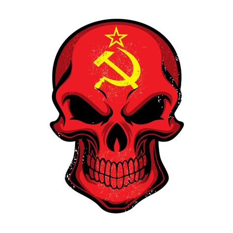 Uni Soviet flag painted on skull 19551835 Vector Art at Vecteezy