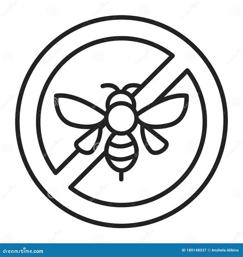 Insect Allergy Black Line Icon. Beetle Bite Reaction. Isolated Vector ...