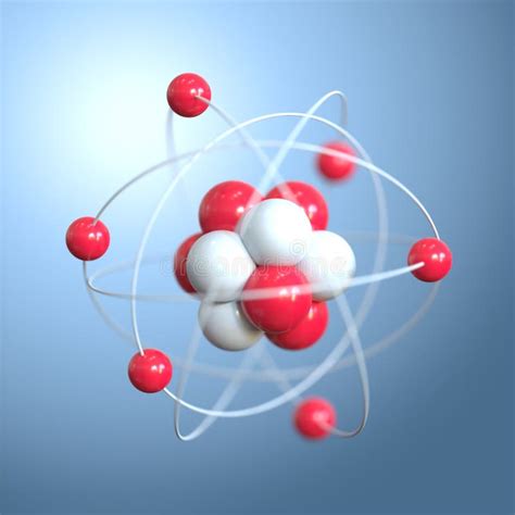 Carbon Atom Bohr Model with Proton, Neutron and Electron Stock ...