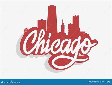 Chicago Illinois Usa Cityscape City Skyline Urban Label Sign Logo for T ...