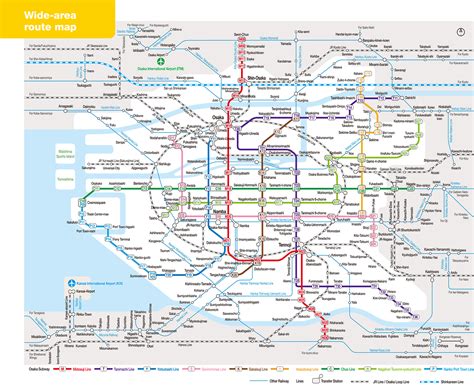 Osaka Subway And Train Map - Draw A Topographic Map