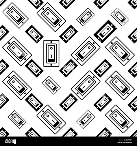 Switch Icon Seamless Pattern, Electrical Switch Vector Art Illustration ...