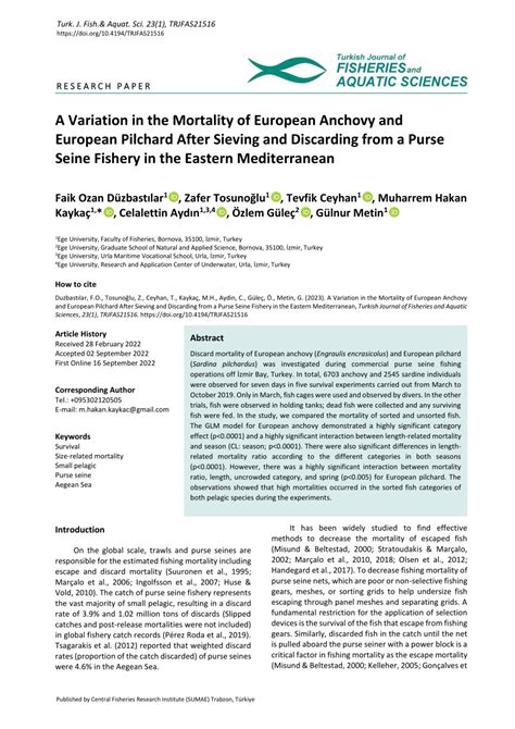 (PDF) A Variation in the Mortality of European Anchovy and European ...