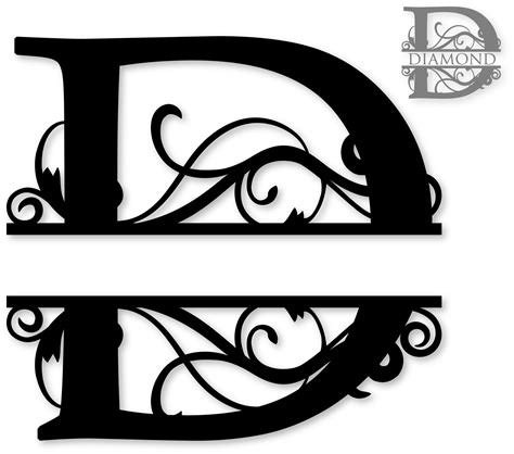 "D" Split Monogram | Free monogram fonts, Cricut monogram, Monogram fonts