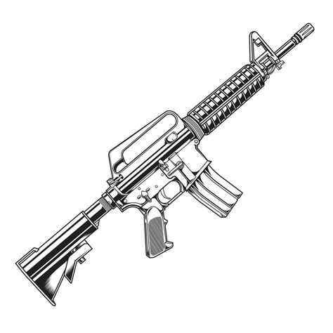 line art guns AR 15 Model773 12985766 Vector Art at Vecteezy