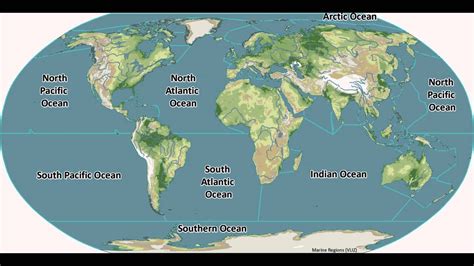 Map Of Oceans And Seas - Chicago Map