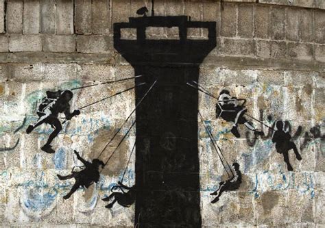 Banksy Sneaks Into Gaza To Create Controversial Street Art | Bored Panda