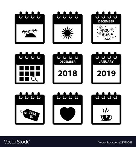 Calendar icons for web design Royalty Free Vector Image