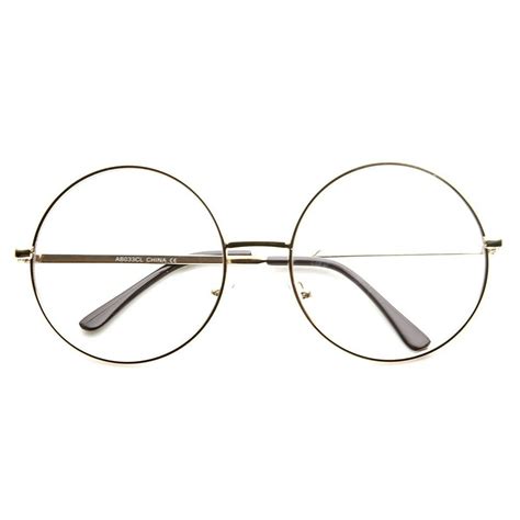 Large Oversized Metal Frame Clear Lens Round Circle Eye Glasses ...