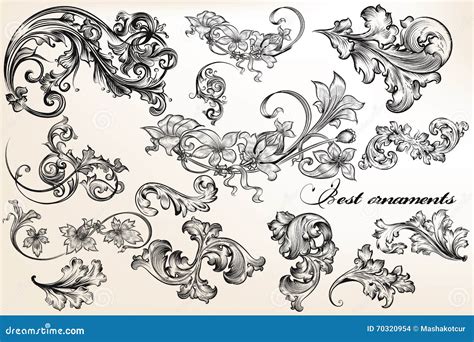 Collection Of Vector Calligraphic Flourishes And Swirls Stock Vector ...