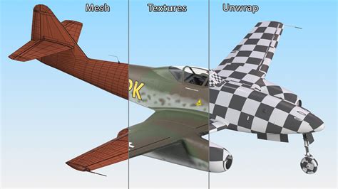 Fighter Aircraft Messerschmitt Me 262 Schwalbe Rigged 3D Model 3D Model ...