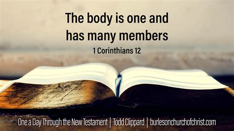 1 Corinthians 12: The body is one and has many members – Burleson ...