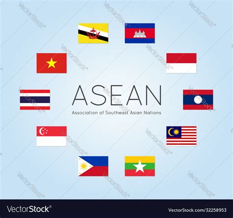 Asean Countries Flags