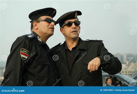 Egyptian Police Man Walking In Cairo In Egypt Editorial Image ...