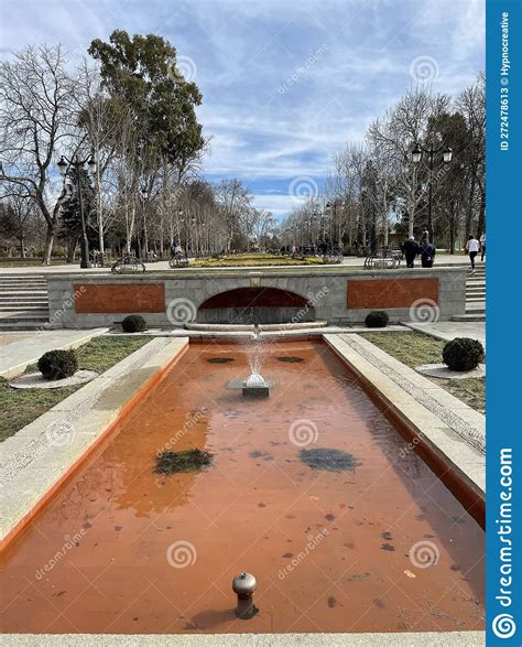 Fountain with Stone Sculptures in the Retiro Park in Madrid, Spain ...