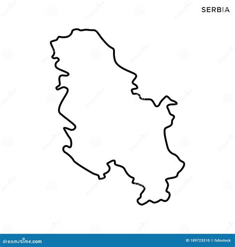 Outline Map of Serbia Vector Design Template. Editable Stroke Stock ...