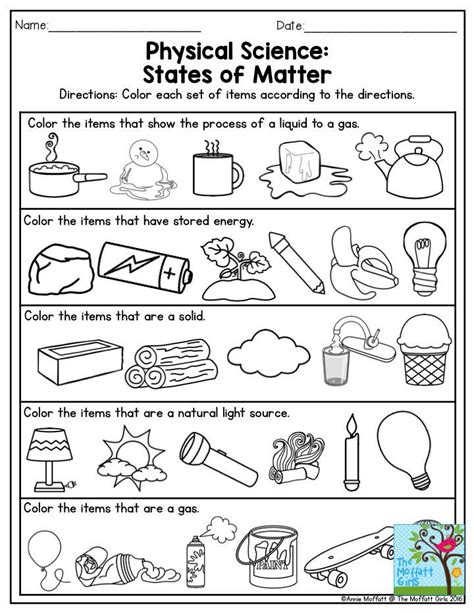 Physical Science: States of Matter. This is a great exercise for Third ...