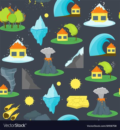 Cartoon natural disaster background pattern Vector Image