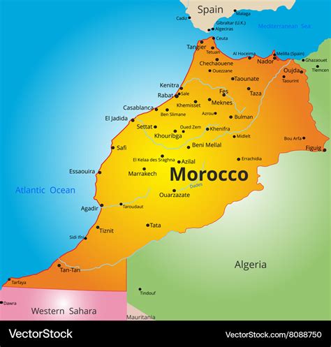 Morocco Map My Portfolio Morocco Map Illustrated Map Colorful Map ...