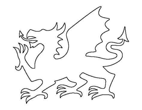 Printable Welsh Dragon Template