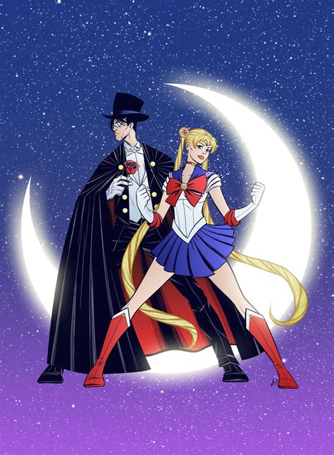 Sailor Moon and Tuxedo Mask by gadgetwk on DeviantArt