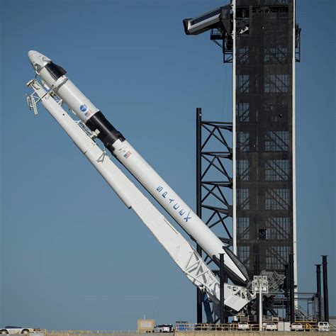 SpaceX Crew Dragon Meets Falcon 9 and Goes Vertical at Launch Pad for ...