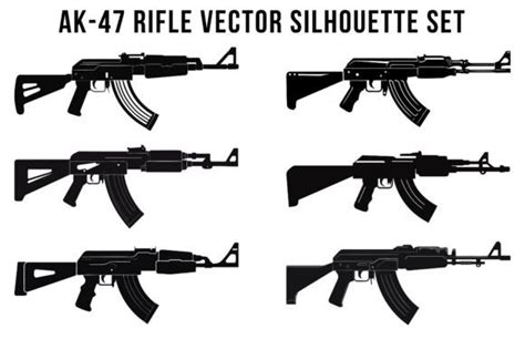 1 Ak-47 Rifle Vector Silhouette Svg Bundle Designs & Graphics