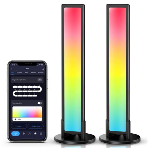 2PCS Smart LED Light Bars with APP Control, WiFi RGB Color Changing ...