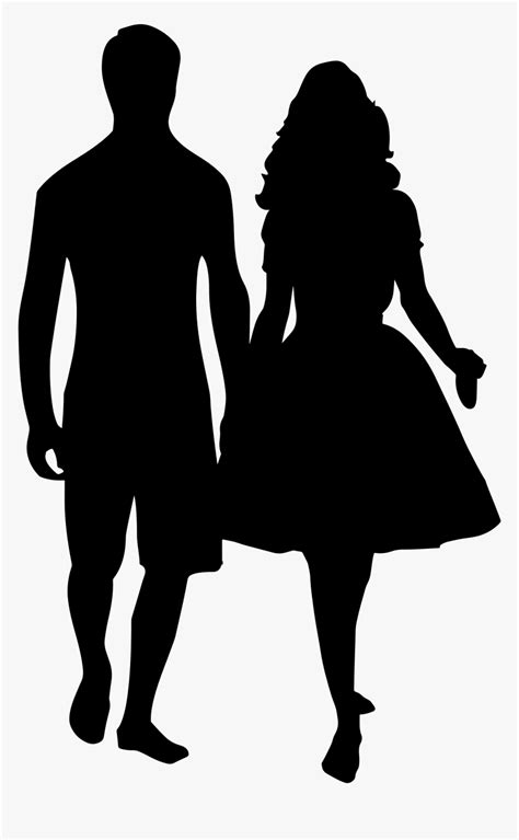 Holding Hands Silhouette Couple Clip Art - Man And Woman Holding Hands ...