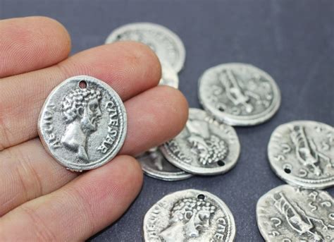 Roman Empire Emperor Ceasar Replica Coin Matt Silver Coins - Etsy