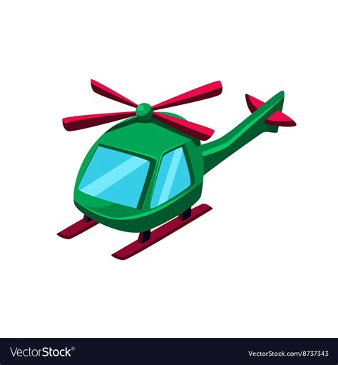 Green helicopter toy aircraft icon Royalty Free Vector Image