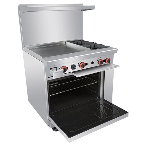 Commercial 36’’ Gas 2 Burner Range With Griddle and Standard Oven ...