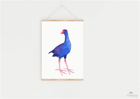 Pukeko art, Pukeko print, Pukeko illustration, New Zealand Pukeko, Kiwi ...