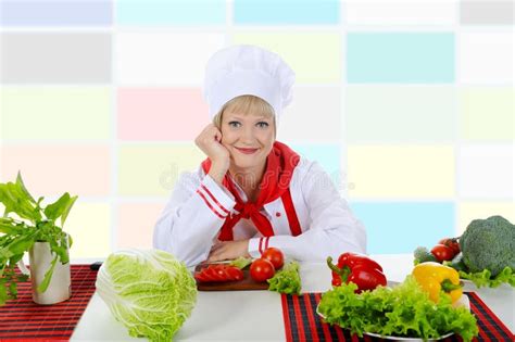 Happy Chef in uniform stock photo. Image of beauty, professional - 14923304